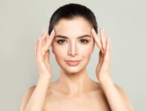 Woman after microneedling