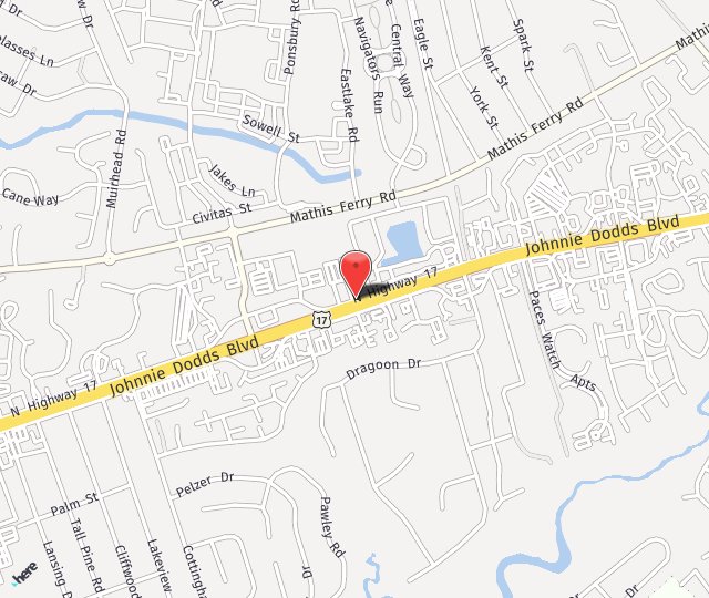 Location Map: 710 Johnnie Dodds Blvd. Mount Pleasant, SC 29464